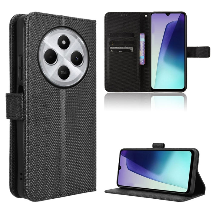 Funda de cuero para teléfono con textura de diamante, For Redmi K80 Ultra, For Redmi A5 4G 173.3mm, For Redmi Note 14 4G 164.84mm EU Version, For Redmi Turbo 4 Pro 5G, For Redmi K80 / K80 Pro, For Redmi Note 14 Pro 4G, For Redmi Note 14 4G Global 163.2...