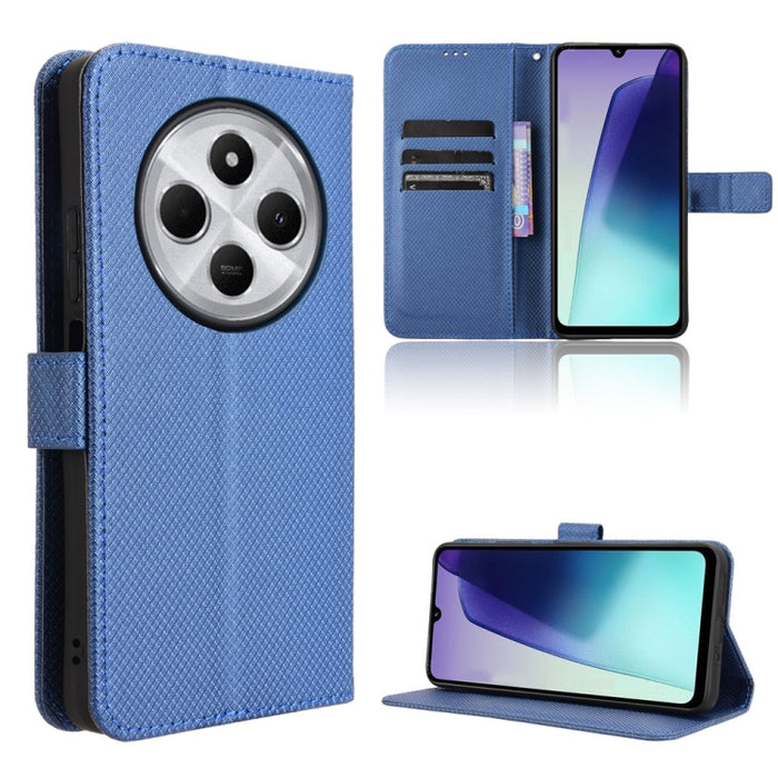 Funda de cuero para teléfono con textura de diamante, For Redmi K80 Ultra, For Redmi A5 4G 173.3mm, For Redmi Note 14 4G 164.84mm EU Version, For Redmi Turbo 4 Pro 5G, For Redmi K80 / K80 Pro, For Redmi Note 14 Pro 4G, For Redmi Note 14 4G Global 163.2...