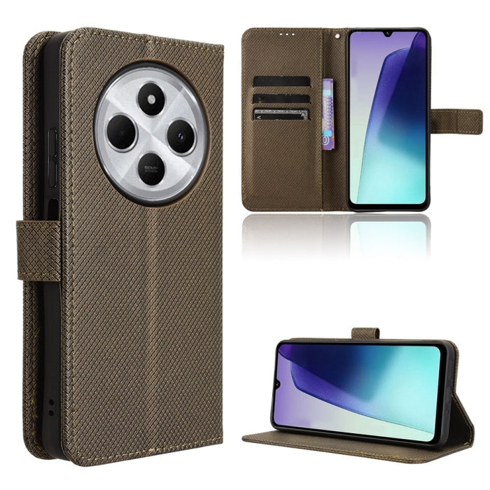Funda de cuero para teléfono con textura de diamante, For Redmi K80 Ultra, For Redmi A5 4G 173.3mm, For Redmi Note 14 4G 164.84mm EU Version, For Redmi Turbo 4 Pro 5G, For Redmi K80 / K80 Pro, For Redmi Note 14 Pro 4G, For Redmi Note 14 4G Global 163.2...