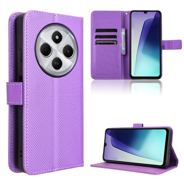 Funda de cuero para teléfono con textura de diamante, For Redmi K80 Ultra, For Redmi A5 4G 173.3mm, For Redmi Note 14 4G 164.84mm EU Version, For Redmi Turbo 4 Pro 5G, For Redmi K80 / K80 Pro, For Redmi Note 14 Pro 4G, For Redmi Note 14 4G Global 163.2...