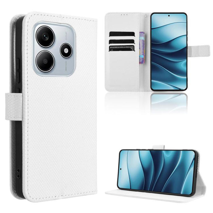 Funda de cuero para teléfono con textura de diamante, For Redmi K80 Ultra, For Redmi A5 4G 173.3mm, For Redmi Note 14 4G 164.84mm EU Version, For Redmi Turbo 4 Pro 5G, For Redmi K80 / K80 Pro, For Redmi Note 14 Pro 4G, For Redmi Note 14 4G Global 163.2...