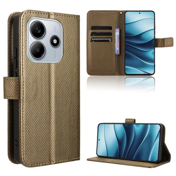 Funda de cuero para teléfono con textura de diamante, For Redmi K80 Ultra, For Redmi A5 4G 173.3mm, For Redmi Note 14 4G 164.84mm EU Version, For Redmi Turbo 4 Pro 5G, For Redmi K80 / K80 Pro, For Redmi Note 14 Pro 4G, For Redmi Note 14 4G Global 163.2...