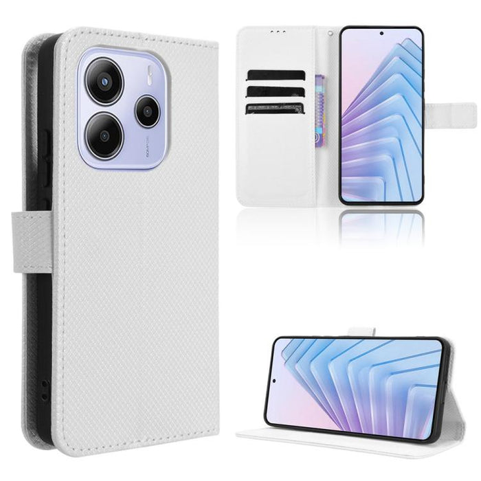 Funda de cuero para teléfono con textura de diamante, For Redmi K80 Ultra, For Redmi A5 4G 173.3mm, For Redmi Note 14 4G 164.84mm EU Version, For Redmi Turbo 4 Pro 5G, For Redmi K80 / K80 Pro, For Redmi Note 14 Pro 4G, For Redmi Note 14 4G Global 163.2...