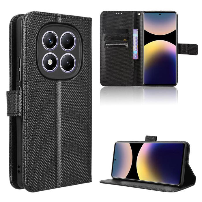 Funda de cuero para teléfono con textura de diamante, For Redmi K80 Ultra, For Redmi A5 4G 173.3mm, For Redmi Note 14 4G 164.84mm EU Version, For Redmi Turbo 4 Pro 5G, For Redmi K80 / K80 Pro, For Redmi Note 14 Pro 4G, For Redmi Note 14 4G Global 163.2...