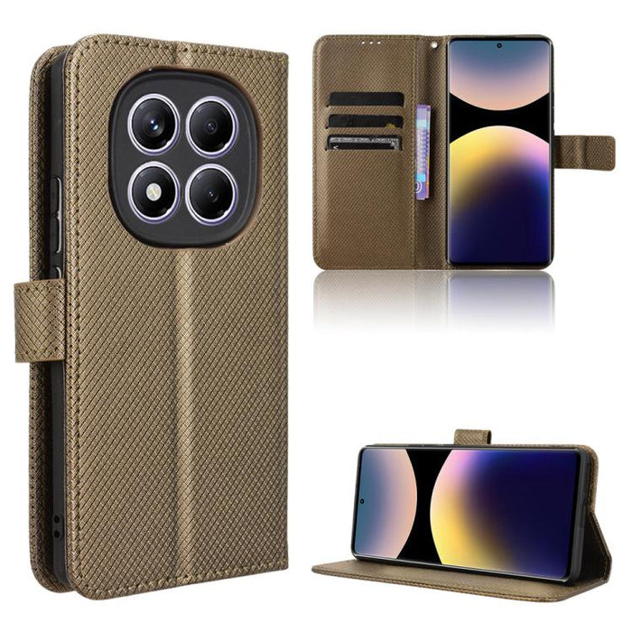 Funda de cuero para teléfono con textura de diamante, For Redmi K80 Ultra, For Redmi A5 4G 173.3mm, For Redmi Note 14 4G 164.84mm EU Version, For Redmi Turbo 4 Pro 5G, For Redmi K80 / K80 Pro, For Redmi Note 14 Pro 4G, For Redmi Note 14 4G Global 163.2...