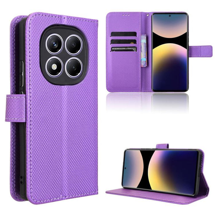 Funda de cuero para teléfono con textura de diamante, For Redmi K80 Ultra, For Redmi A5 4G 173.3mm, For Redmi Note 14 4G 164.84mm EU Version, For Redmi Turbo 4 Pro 5G, For Redmi K80 / K80 Pro, For Redmi Note 14 Pro 4G, For Redmi Note 14 4G Global 163.2...