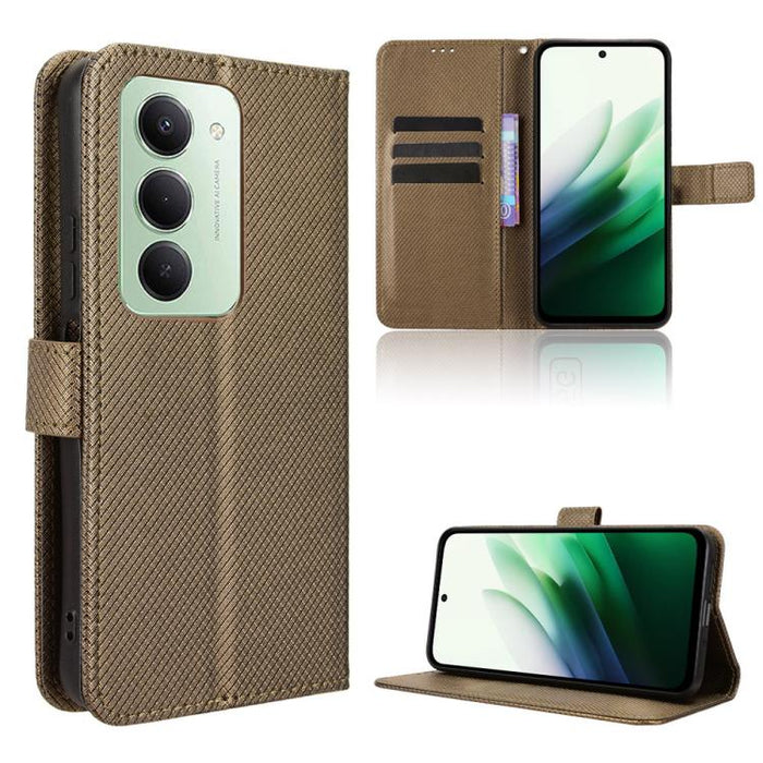 Funda de cuero para teléfono con textura de diamante, For Redmi K80 Ultra, For Redmi A5 4G 173.3mm, For Redmi Note 14 4G 164.84mm EU Version, For Redmi Turbo 4 Pro 5G, For Redmi K80 / K80 Pro, For Redmi Note 14 Pro 4G, For Redmi Note 14 4G Global 163.2...