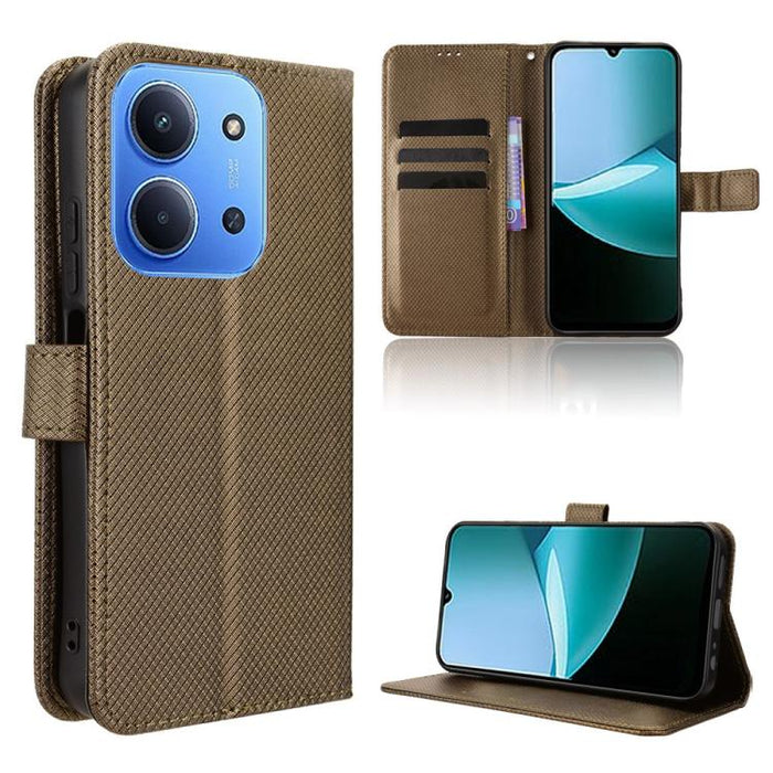 Funda de cuero para teléfono con textura de diamante, For Redmi A7 Pro 171mm / Poco C85x 5G, For Redmi 15a 5G / R70 5G / R70m 5G, For Xiaomi 17T 5G, For Redmi Turbo 5 Max 5G / Poco X8 Pro Max, For Redmi Turbo 5 5G / Poco X8 Pro                         ...