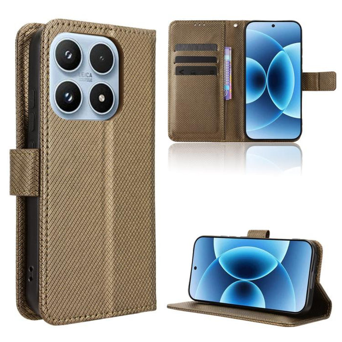 Funda de cuero para teléfono con textura de diamante, For Redmi A7 Pro 171mm / Poco C85x 5G, For Redmi 15a 5G / R70 5G / R70m 5G, For Xiaomi 17T 5G, For Redmi Turbo 5 Max 5G / Poco X8 Pro Max, For Redmi Turbo 5 5G / Poco X8 Pro                         ...