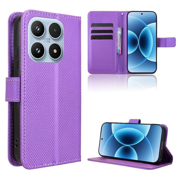 Funda de cuero para teléfono con textura de diamante, For Redmi A7 Pro 171mm / Poco C85x 5G, For Redmi 15a 5G / R70 5G / R70m 5G, For Xiaomi 17T 5G, For Redmi Turbo 5 Max 5G / Poco X8 Pro Max, For Redmi Turbo 5 5G / Poco X8 Pro                         ...