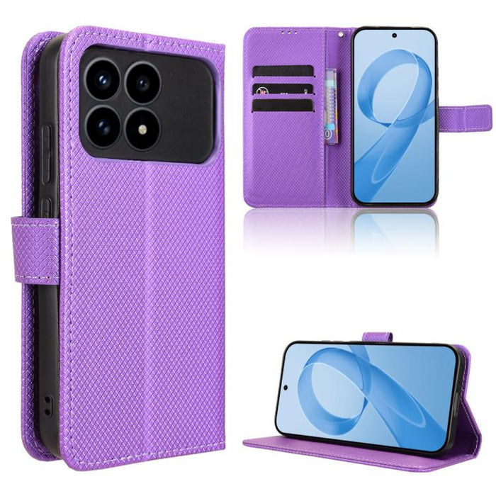 Funda de cuero para teléfono con textura de diamante, For Redmi A7 Pro 171mm / Poco C85x 5G, For Redmi 15a 5G / R70 5G / R70m 5G, For Xiaomi 17T 5G, For Redmi Turbo 5 Max 5G / Poco X8 Pro Max, For Redmi Turbo 5 5G / Poco X8 Pro                         ...
