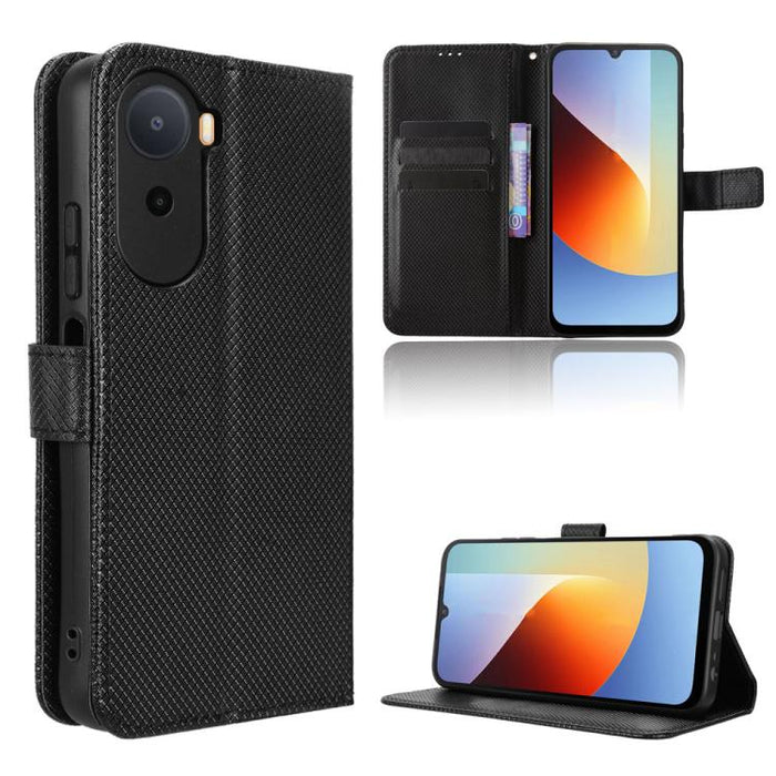 Funda de cuero para teléfono con textura de diamante, For Redmi A7 Pro 171mm / Poco C85x 5G, For Redmi 15a 5G / R70 5G / R70m 5G, For Xiaomi 17T 5G, For Redmi Turbo 5 Max 5G / Poco X8 Pro Max, For Redmi Turbo 5 5G / Poco X8 Pro                         ...