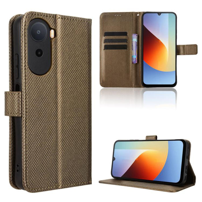 Funda de cuero para teléfono con textura de diamante, For Redmi A7 Pro 171mm / Poco C85x 5G, For Redmi 15a 5G / R70 5G / R70m 5G, For Xiaomi 17T 5G, For Redmi Turbo 5 Max 5G / Poco X8 Pro Max, For Redmi Turbo 5 5G / Poco X8 Pro                         ...