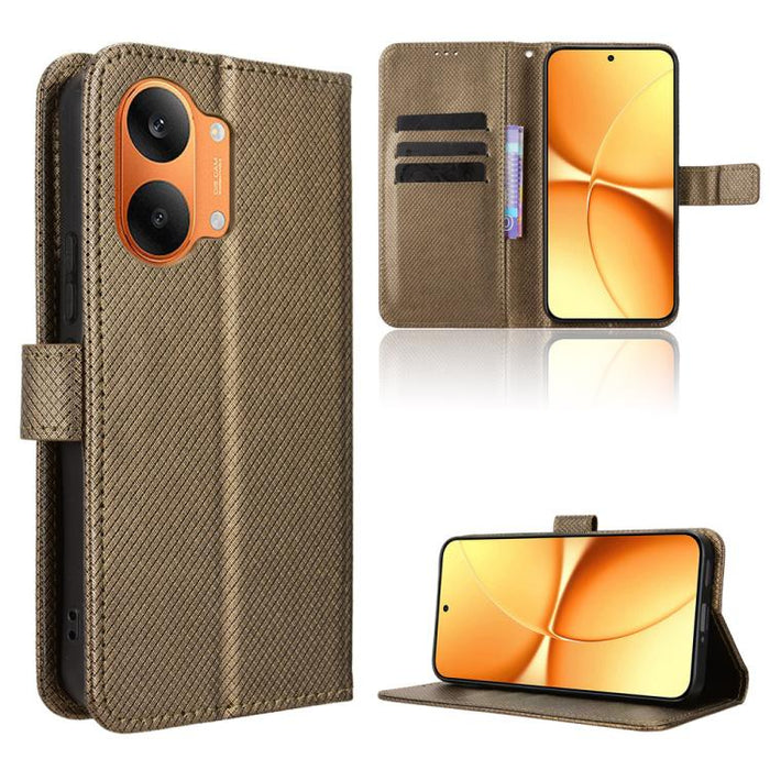 Funda de cuero para teléfono con textura de diamante, For Redmi A7 Pro 171mm / Poco C85x 5G, For Redmi 15a 5G / R70 5G / R70m 5G, For Xiaomi 17T 5G, For Redmi Turbo 5 Max 5G / Poco X8 Pro Max, For Redmi Turbo 5 5G / Poco X8 Pro                         ...