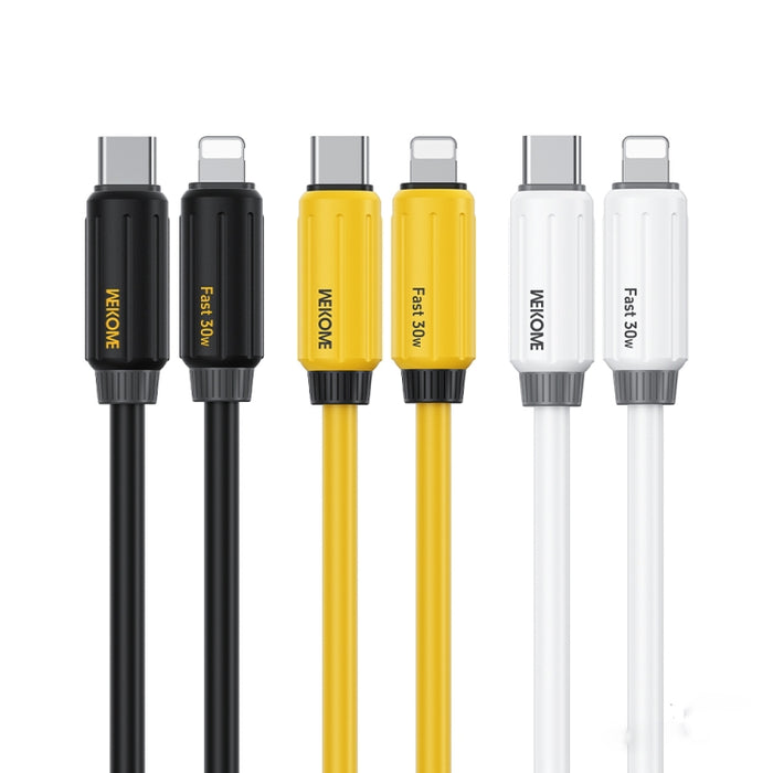Cable de datos de carga rápida WK WDC-29 de silicona genuina elástica de 1 m PD30W tipo C a 8 pines, WDC-29