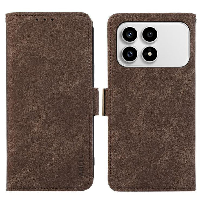 Funda de cuero para teléfono con tecnología RFID y imán esmerilado ABEEL, For Redmi A7 Pro 171mm/Poco C85x 5G, For Redmi Turbo 5 Max / Poco X8 Pro Max, For Redmi Turbo 5 5G / Poco X8 Pro 5G, For Redmi Note 15 Pro+ 5G Global 163.3mm                     ...
