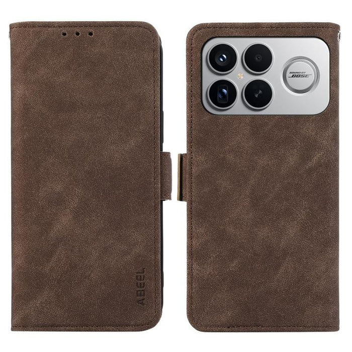 Funda de cuero para teléfono con tecnología RFID y imán esmerilado ABEEL, For Redmi A7 Pro 171mm/Poco C85x 5G, For Redmi Turbo 5 Max / Poco X8 Pro Max, For Redmi Turbo 5 5G / Poco X8 Pro 5G, For Redmi Note 15 Pro+ 5G Global 163.3mm                     ...