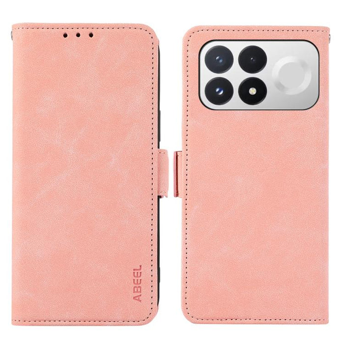 Funda de cuero para teléfono con tecnología RFID y imán esmerilado ABEEL, For Redmi Note 17 4G Global 169.7mm, For Redmi Note 17 Pro+ 5G Global 163.4mm, For Redmi Note 17 Pro 5G Global 163.5mm, For Redmi K100 Pro Max/Poco F9 Ultra 5G                   ...