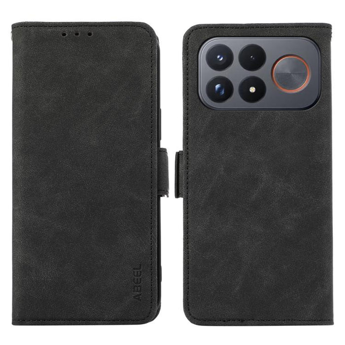 Funda de cuero para teléfono con tecnología RFID y imán esmerilado ABEEL, For Redmi Note 17 4G Global 169.7mm, For Redmi Note 17 Pro+ 5G Global 163.4mm, For Redmi Note 17 Pro 5G Global 163.5mm, For Redmi K100 Pro Max/Poco F9 Ultra 5G                   ...