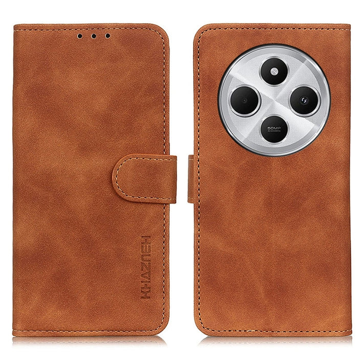Funda de cuero con tapa y textura retro KHAZNEH, For Redmi Note 14 4G 163.25mm, For Redmi 14C 4G