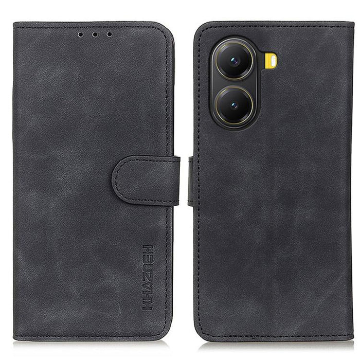 Funda de cuero con tapa y textura retro KHAZNEH, For Redmi Note 14 4G 163.25mm, For Redmi 14C 4G