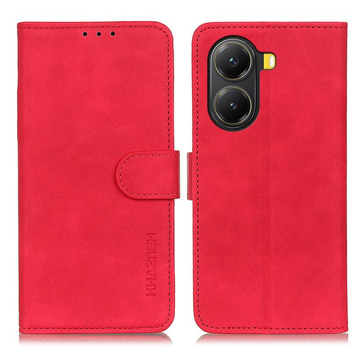 Funda de cuero con tapa y textura retro KHAZNEH, For Redmi Note 14 4G 163.25mm, For Redmi 14C 4G