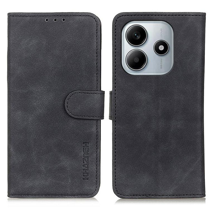 Funda de cuero con tapa y textura retro KHAZNEH, For Redmi Note 14 4G 163.25mm, For Redmi 14C 4G
