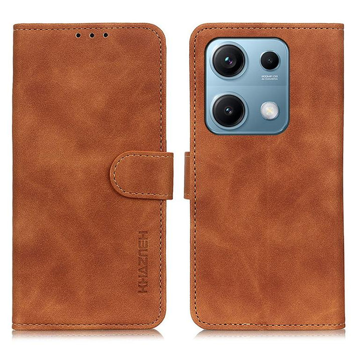 Funda de cuero con tapa y textura retro KHAZNEH, For Redmi A7 Pro 171mm/Poco C85x 5G, For Redmi Turbo 5 Max / Poco X8 Pro Max, For Redmi Turbo 5 5G / Poco X8 Pro 5G, For Redmi Note 15 Pro+ 5G Global 163.3, For Redmi Note 15 5G Global 164mm             ...