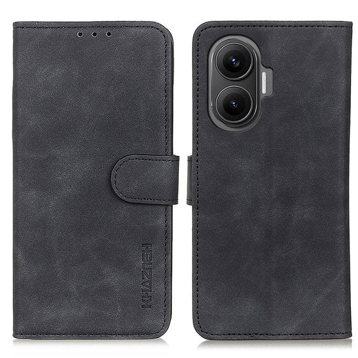 Funda de cuero con tapa y textura retro KHAZNEH, For Redmi Note 14 4G 163.25mm, For Redmi 14C 4G