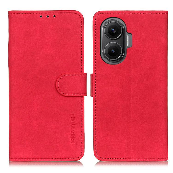 Funda de cuero con tapa y textura retro KHAZNEH, For Redmi Note 14 4G 163.25mm, For Redmi 14C 4G