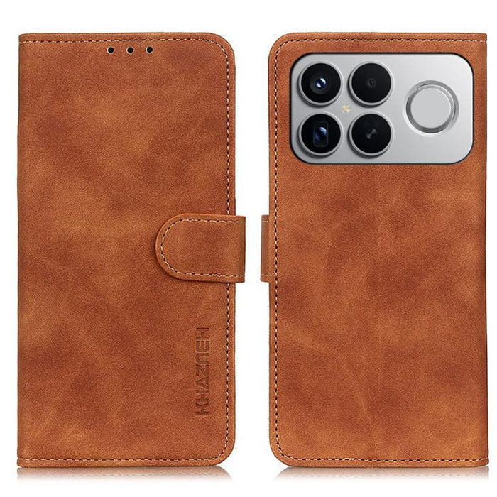 Funda de cuero con tapa y textura retro KHAZNEH, For Redmi A7 Pro 171mm/Poco C85x 5G, For Redmi Turbo 5 Max / Poco X8 Pro Max, For Redmi Turbo 5 5G / Poco X8 Pro 5G, For Redmi Note 15 Pro+ 5G Global 163.3, For Redmi Note 15 5G Global 164mm             ...