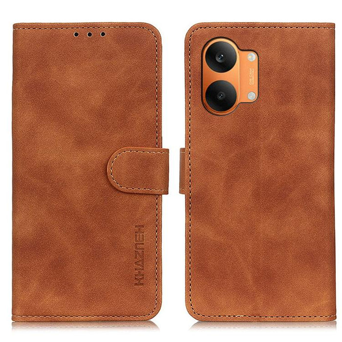 Funda de cuero con tapa y textura retro KHAZNEH, For Redmi A7 Pro 171mm/Poco C85x 5G, For Redmi Turbo 5 Max / Poco X8 Pro Max, For Redmi Turbo 5 5G / Poco X8 Pro 5G, For Redmi Note 15 Pro+ 5G Global 163.3, For Redmi Note 15 5G Global 164mm             ...