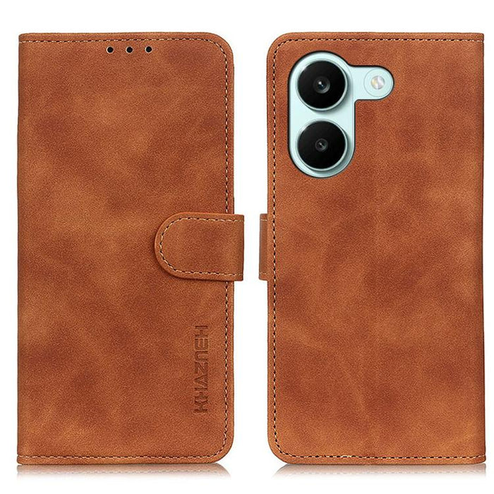 Funda de cuero con tapa y textura retro KHAZNEH, For Redmi A7 Pro 171mm/Poco C85x 5G, For Redmi Turbo 5 Max / Poco X8 Pro Max, For Redmi Turbo 5 5G / Poco X8 Pro 5G, For Redmi Note 15 Pro+ 5G Global 163.3, For Redmi Note 15 5G Global 164mm             ...