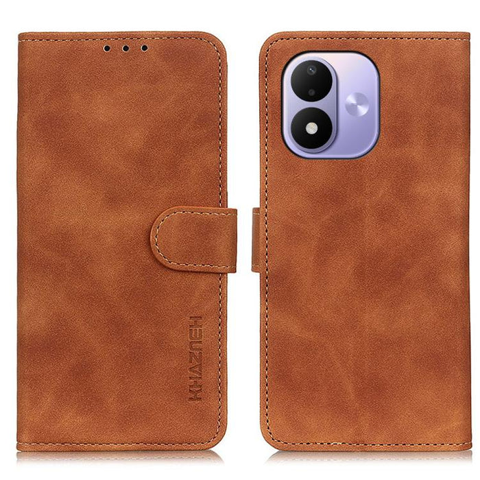 Funda de cuero con tapa y textura retro KHAZNEH, For Redmi A7 Pro 171mm/Poco C85x 5G, For Redmi Turbo 5 Max / Poco X8 Pro Max, For Redmi Turbo 5 5G / Poco X8 Pro 5G, For Redmi Note 15 Pro+ 5G Global 163.3, For Redmi Note 15 5G Global 164mm             ...