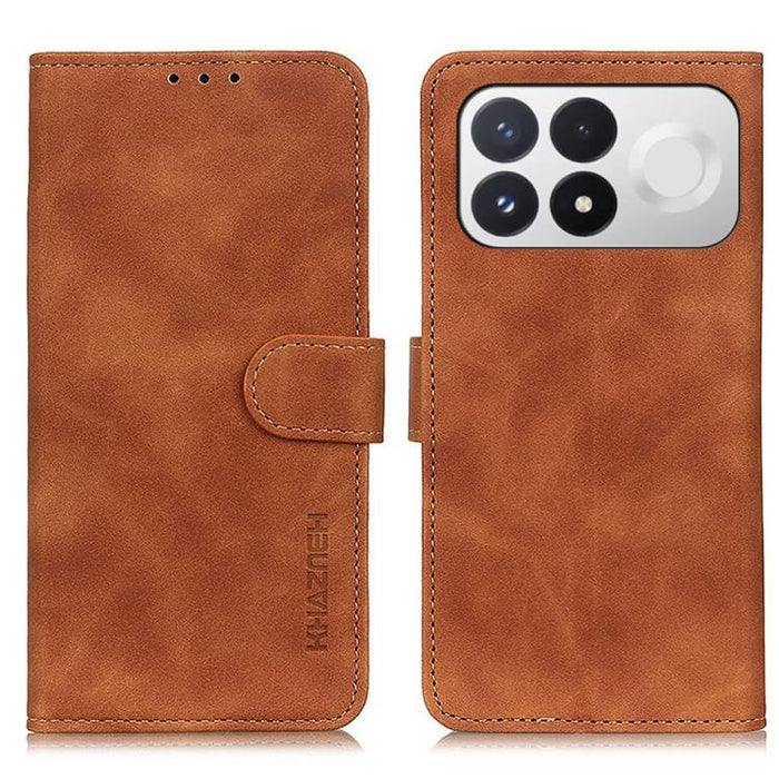 Funda de cuero con tapa y textura retro KHAZNEH, For Redmi A7 Pro 171mm/Poco C85x 5G, For Redmi Turbo 5 Max / Poco X8 Pro Max, For Redmi Turbo 5 5G / Poco X8 Pro 5G, For Redmi Note 15 Pro+ 5G Global 163.3, For Redmi Note 15 5G Global 164mm             ...