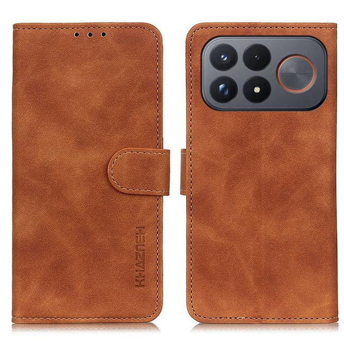 Funda de cuero con tapa y textura retro KHAZNEH, For Redmi A7 Pro 171mm/Poco C85x 5G, For Redmi Turbo 5 Max / Poco X8 Pro Max, For Redmi Turbo 5 5G / Poco X8 Pro 5G, For Redmi Note 15 Pro+ 5G Global 163.3, For Redmi Note 15 5G Global 164mm             ...