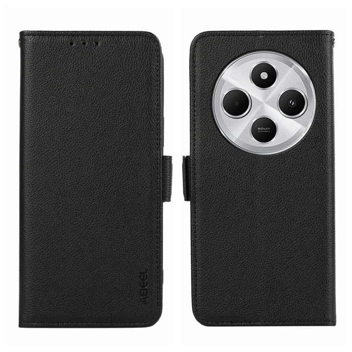 Funda para teléfono RFID de cuero con patrón de lichi y imán lateral ABEEL, For Redmi A7 Pro 171mm/Poco C85x 5G, For Redmi Turbo 5 Max / Poco X8 Pro Max, For Redmi Turbo 5 5G / Poco X8 Pro 5G, For Redmi Note 15 Pro+ 5G Global 163.3                     ...