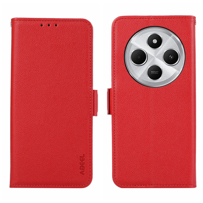 Funda para teléfono RFID de cuero con patrón de lichi y imán lateral ABEEL, For Redmi A7 Pro 171mm/Poco C85x 5G, For Redmi Turbo 5 Max / Poco X8 Pro Max, For Redmi Turbo 5 5G / Poco X8 Pro 5G, For Redmi Note 15 Pro+ 5G Global 163.3                     ...
