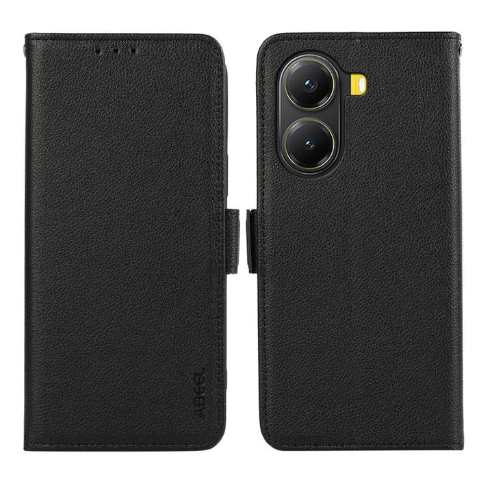 Funda para teléfono RFID de cuero con patrón de lichi y imán lateral ABEEL, For Redmi A7 Pro 171mm/Poco C85x 5G, For Redmi Turbo 5 Max / Poco X8 Pro Max, For Redmi Turbo 5 5G / Poco X8 Pro 5G, For Redmi Note 15 Pro+ 5G Global 163.3                     ...