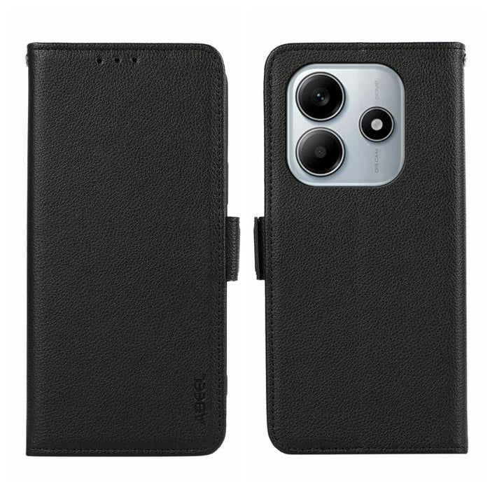 Funda para teléfono RFID de cuero con patrón de lichi y imán lateral ABEEL, For Redmi A7 Pro 171mm/Poco C85x 5G, For Redmi Turbo 5 Max / Poco X8 Pro Max, For Redmi Turbo 5 5G / Poco X8 Pro 5G, For Redmi Note 15 Pro+ 5G Global 163.3                     ...