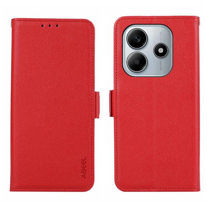 Funda para teléfono RFID de cuero con patrón de lichi y imán lateral ABEEL, For Redmi A7 Pro 171mm/Poco C85x 5G, For Redmi Turbo 5 Max / Poco X8 Pro Max, For Redmi Turbo 5 5G / Poco X8 Pro 5G, For Redmi Note 15 Pro+ 5G Global 163.3                     ...