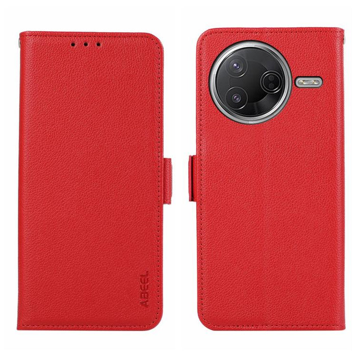Funda para teléfono RFID de cuero con patrón de lichi y imán lateral ABEEL, For Redmi A7 Pro 171mm/Poco C85x 5G, For Redmi Turbo 5 Max / Poco X8 Pro Max, For Redmi Turbo 5 5G / Poco X8 Pro 5G, For Redmi Note 15 Pro+ 5G Global 163.3                     ...