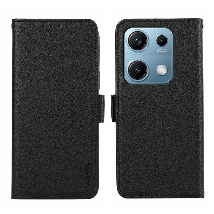 Funda para teléfono RFID de cuero con patrón de lichi y imán lateral ABEEL, For Redmi A7 Pro 171mm/Poco C85x 5G, For Redmi Turbo 5 Max / Poco X8 Pro Max, For Redmi Turbo 5 5G / Poco X8 Pro 5G, For Redmi Note 15 Pro+ 5G Global 163.3                     ...