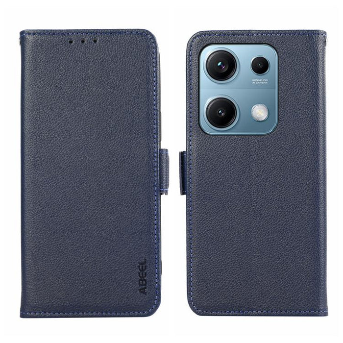 Funda para teléfono RFID de cuero con patrón de lichi y imán lateral ABEEL, For Redmi A7 Pro 171mm/Poco C85x 5G, For Redmi Turbo 5 Max / Poco X8 Pro Max, For Redmi Turbo 5 5G / Poco X8 Pro 5G, For Redmi Note 15 Pro+ 5G Global 163.3                     ...