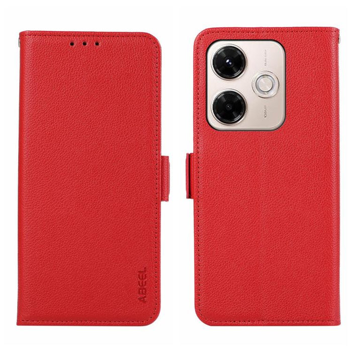 Funda para teléfono RFID de cuero con patrón de lichi y imán lateral ABEEL, For Redmi A7 Pro 171mm/Poco C85x 5G, For Redmi Turbo 5 Max / Poco X8 Pro Max, For Redmi Turbo 5 5G / Poco X8 Pro 5G, For Redmi Note 15 Pro+ 5G Global 163.3                     ...
