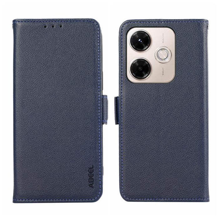 Funda para teléfono RFID de cuero con patrón de lichi y imán lateral ABEEL, For Redmi A7 Pro 171mm/Poco C85x 5G, For Redmi Turbo 5 Max / Poco X8 Pro Max, For Redmi Turbo 5 5G / Poco X8 Pro 5G, For Redmi Note 15 Pro+ 5G Global 163.3                     ...