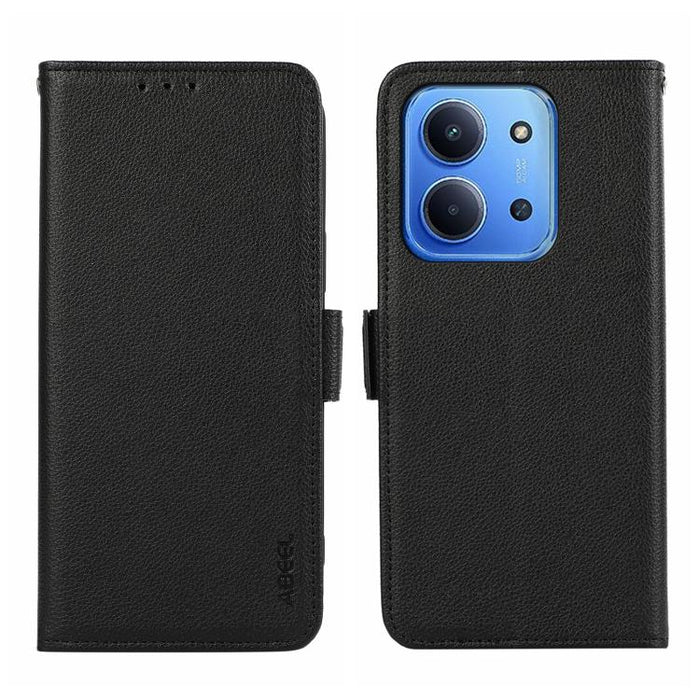 Funda para teléfono RFID de cuero con patrón de lichi y imán lateral ABEEL, For Redmi A7 Pro 171mm/Poco C85x 5G, For Redmi Turbo 5 Max / Poco X8 Pro Max, For Redmi Turbo 5 5G / Poco X8 Pro 5G, For Redmi Note 15 Pro+ 5G Global 163.3                     ...