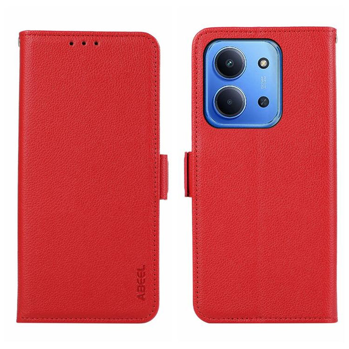 Funda para teléfono RFID de cuero con patrón de lichi y imán lateral ABEEL, For Redmi A7 Pro 171mm/Poco C85x 5G, For Redmi Turbo 5 Max / Poco X8 Pro Max, For Redmi Turbo 5 5G / Poco X8 Pro 5G, For Redmi Note 15 Pro+ 5G Global 163.3                     ...