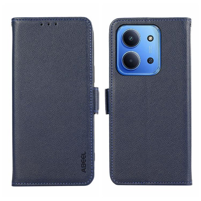 Funda para teléfono RFID de cuero con patrón de lichi y imán lateral ABEEL, For Redmi A7 Pro 171mm/Poco C85x 5G, For Redmi Turbo 5 Max / Poco X8 Pro Max, For Redmi Turbo 5 5G / Poco X8 Pro 5G, For Redmi Note 15 Pro+ 5G Global 163.3                     ...