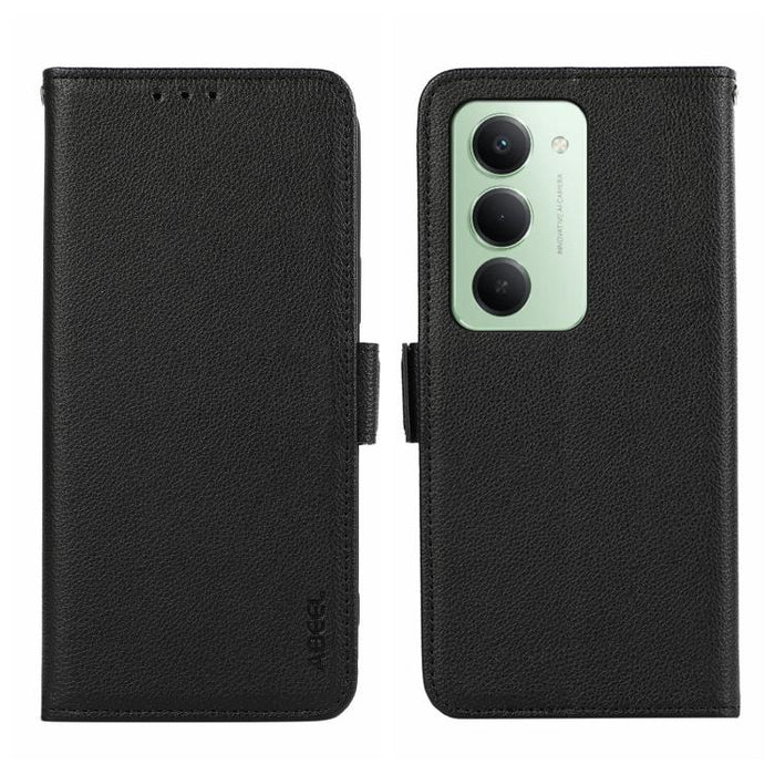Funda para teléfono RFID de cuero con patrón de lichi y imán lateral ABEEL, For Redmi A7 Pro 171mm/Poco C85x 5G, For Redmi Turbo 5 Max / Poco X8 Pro Max, For Redmi Turbo 5 5G / Poco X8 Pro 5G, For Redmi Note 15 Pro+ 5G Global 163.3                     ...